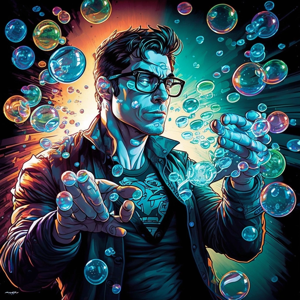 man with bubbles